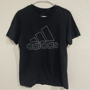 Adidas Mens Black Logo Tee Size Medium